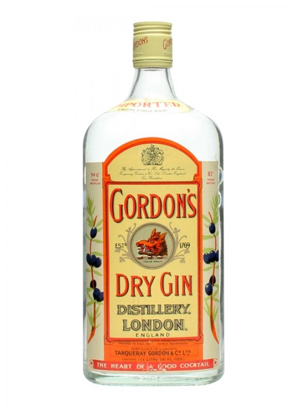 Gordon's Dry Gin Bottled 1970s Large Bottle