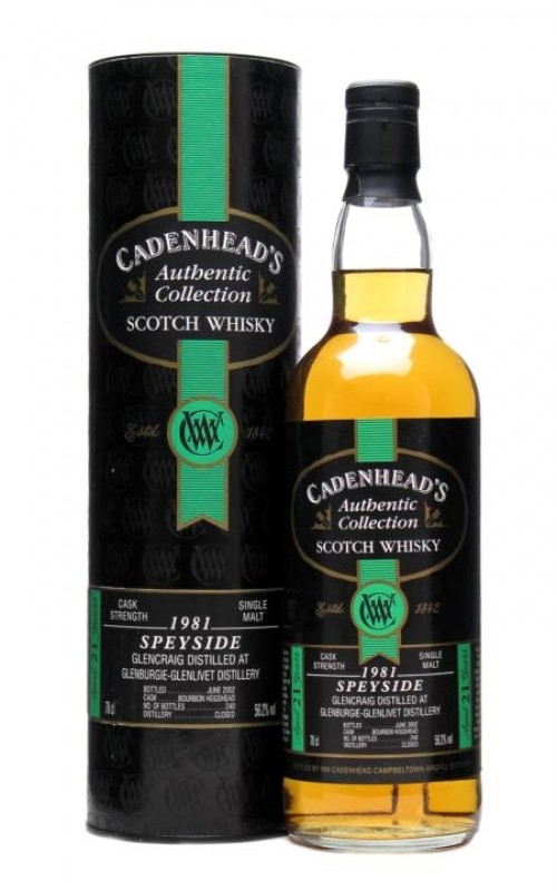 Glencraig 1981 21 Year Old Bottled 2002 Cadenhead's Authentic Collection